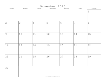 November 2025 Calendar with Jewish holidays 
